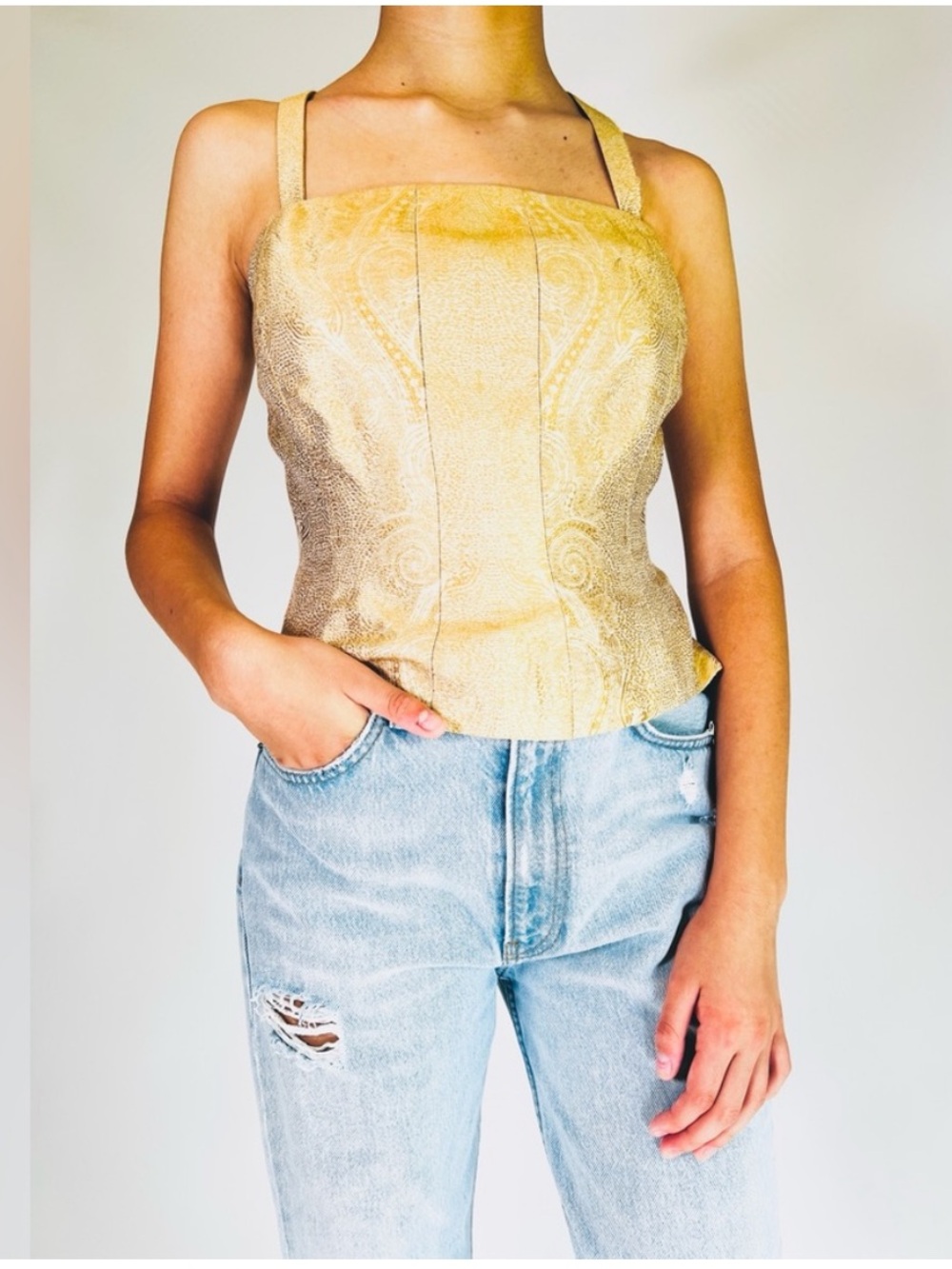 Dana Buchman Brocade Corset Top